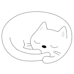 Аватар Спящий рисованный котик