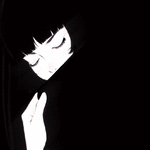 99px.ru аватар Девушка с закрытыми глазами на черном фоне, by Kuvshinov Ilya