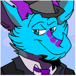 Аватар Голубо-сиреневый дракон в шляпе и костюме, by TheCynicalHound