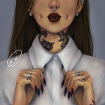 99px.ru аватар Девушка с татуировками и пирсингом в белой рубашке, by girly_m