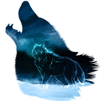 99px.ru аватар Волк на фоне своего же изображения, by KovoWolf