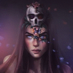 99px.ru аватар Девушка с черепом на голове, by Sandramalie