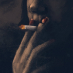 99px.ru аватар Девушка курит сигарету, by nichelenjones