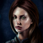 Аватар Девушка с коричневыми волосами и зелеными глазами / арт на игру Dragon Age, by Jinxiedoodle