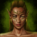 99px.ru аватар Эльфийка с разрисованным лицом / арт на игру Dragon Age, by Jinxiedoodle