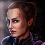 99px.ru аватар Девушка с коричневыми волосами / арт на игру Mass Effect, by Jinxiedoodle