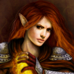99px.ru аватар Эльфийка в латах и с магической сферой в руке / арт на игру Dragon Age, by Jinxiedoodle