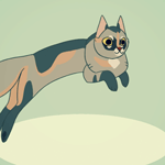 99px.ru аватар Цветной котенок прыгает по гружу, by Panimated