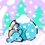 99px.ru аватар Спящий белый медведь под падающим снегом