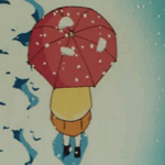 99px.ru аватар Kyoko Otonashi / Киоко Отонаси из аниме Доходный дом Иккоку / Maison Ikkoku идет под зонтом в снегопад