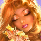99px.ru аватар Девушка с осенними листьями