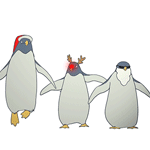 99px.ru аватар Прыгающие пингвины на белом фоне