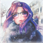 99px.ru аватар Девушка в очках под падающим снегом