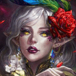 99px.ru аватар Девушка-эльфийка с розой на волосах, by manusia-no-31
