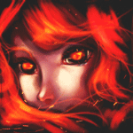 99px.ru аватар У девушки с огненными волосами и глазами по щеке стекает слеза