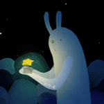 99px.ru аватар Белый призрачный кролик, над лапами которого парит звезда, by yoyothericecorpse