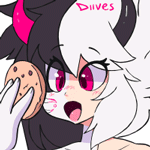 99px.ru аватар Девушка с рожками пожирает печеньки, by Diives