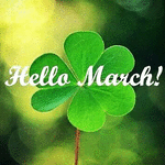 99px.ru аватар На фоне листьев плюща надпись hello march / здравствуй март