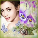 99px.ru аватар Девушка среди цветов и бабочек