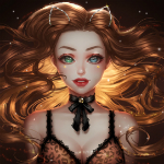 Аватар Светловолосая девушка с черным бантом на шее, by mollyillusion