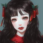 99px.ru аватар Темноволосая девушка с рождественскими украшениями, by mollyillusion