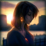 99px.ru аватар Девушка со сверкающими серьгами и кулоном стоит на фоне заката