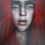 99px.ru аватар Девушка с красными волосами и серебряными глазами, by cristina-otero