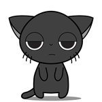 99px.ru аватар Эмоциональный черный котик и пчелка на белом фоне