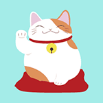 99px.ru аватар Бело-рыжий кот машет лапкой на голубом фоне