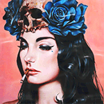 Аватар Девушка с цветами в прическе и сигаретой во рту, автор Lana