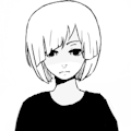 99px.ru аватар Черно-белый рисунок девушки с развевающимися волосами