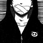 99px.ru аватар Парень с заклеенным ртом, в черной толстовке с капюшоном и с логотипом в виде головы ухмыляющегося панды