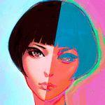 99px.ru аватар Двухцветный портрет девушки, by Kuvshinov Ilya
