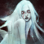 99px.ru аватар Белокурая девушка с закрытыми глазами и кровавыми слезами, by NanFe