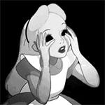 99px.ru аватар Главная героиня мультфильма Алиса в Стране чудес / Alice in Wonderland с пустыми черными глазницами во тьме