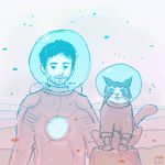 99px.ru аватар Мужчина и кот в скафандрах, by PHAZED