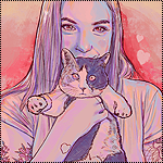 Аватар Девушка с кошкой, by PHAZED