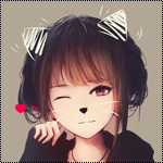 99px.ru аватар Девушка с подрисованными кошачьими ушками и усами, by shimmer