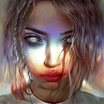 99px.ru аватар Девушка с глазами зомби в радужных бликах, by ElenaSai