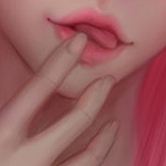 Аватар Zero Two / Зеро Ту из аниме Darling in the FranXX / Милый во Франкcе, облизывается, приложив палец к губам, by JiDu276