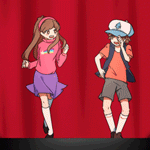 Аватар Mabel Pines / Мэйбл Пайнс и Dipper Pines / Диппер Пайнс из мультсериала Gravity Falls / Гравити Фолз в танце