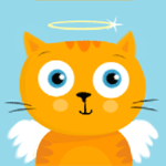 99px.ru аватар Рыжий голубоглазый котик с ангельскими крылышками и нимбом