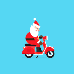 99px.ru аватар Дед Мороз улетает на рождественском мопеде