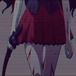 99px.ru аватар Окровавленная Сая Кисараги / Saya Kisaragi из аниме Кровь-C / Blood-C с катаной в руке