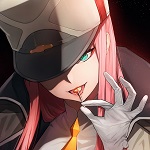 99px.ru аватар Zero Two / Зеро Ту рукой в перчатке держит леденец во рту из аниме Darling in the FranXX / Милый во Франкcе