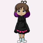 99px.ru аватар Девушка с фиолетовыми кончиками подмигивает, by Craig-Kun-Bp