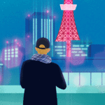 Аватар Парень стоит на фоне города в бликах