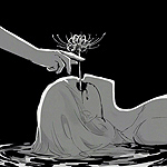 99px.ru аватар Рука собирается сорвать ликорис, который растет из пустой глазницы мальчика, лежащего в воде