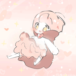 Аватар Падающий розоволосый чибик среди сердечек, by CuteNikeChan