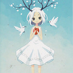 99px.ru аватар Девочка с рожками с яблоком в руке